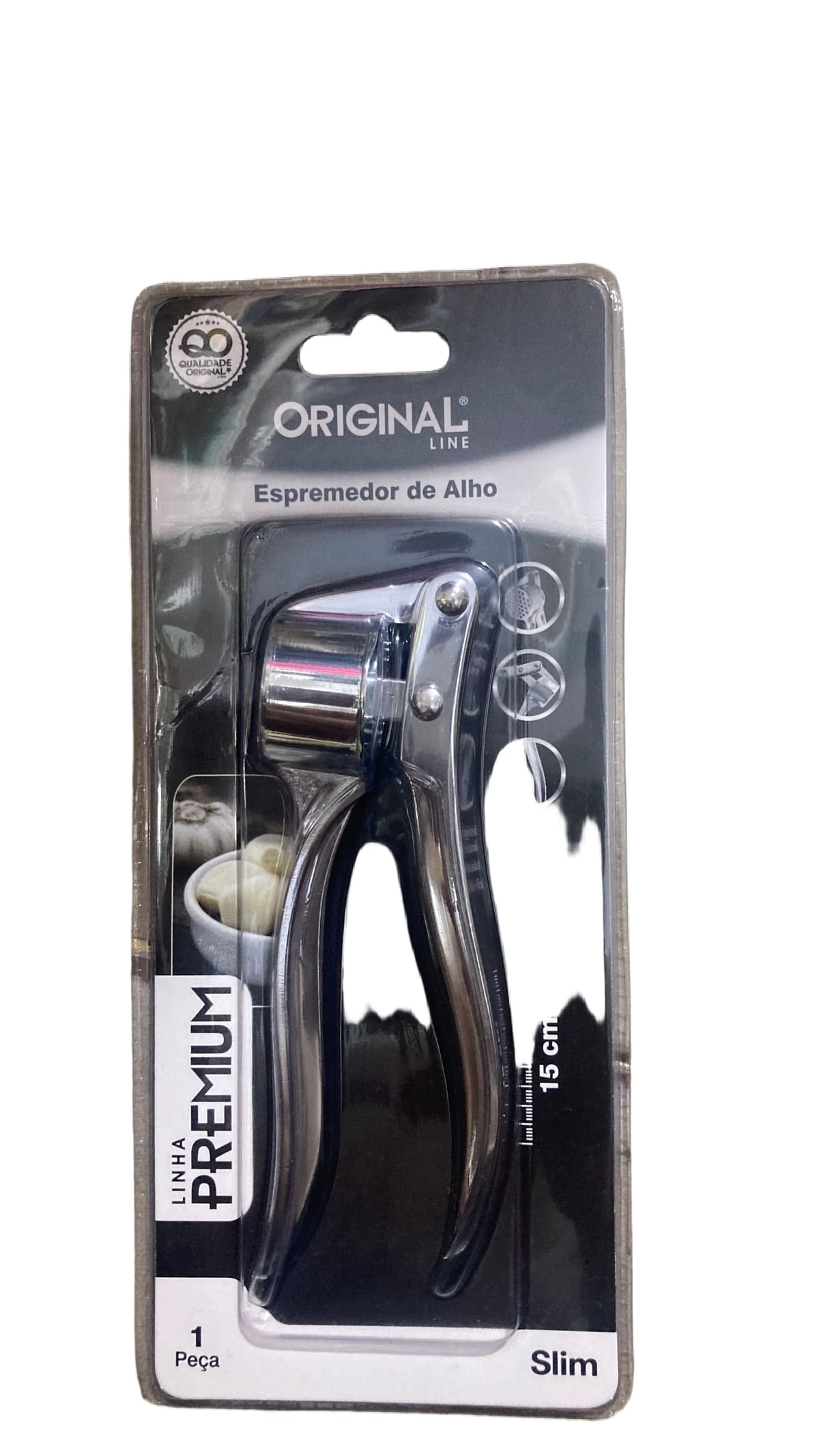 Espremedor de Alho Manual Original Line Slim de Metal Maciço